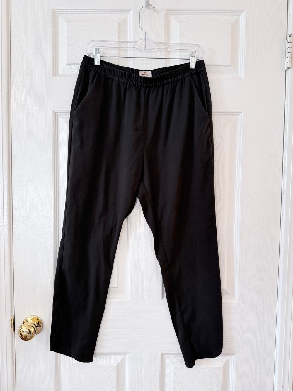 Marine Layer Black Modal Blend Comfort Lightweight Stretch Waist Pants - Large